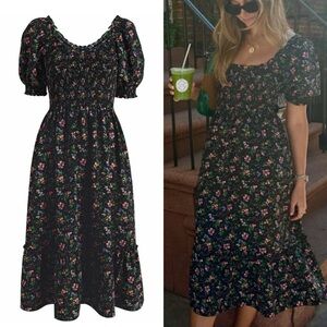 Hill House Home The Louisa Nap Dress Multi Berry Crepe Size Large